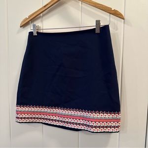 Vineyard Vines | Navy Skirt with Embroidered Hem